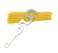 Zerodis Regla para Espaguetis en Forma de S, Medidor de Pasta Preciso de Acero Inoxidable de Grado Alimenticio con 4 Orificios y Diseño de Montaje en Pared para Adultos y Niños (SILVER)