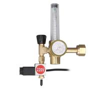 Zerodis Regulador de CO2 con Válvula Solenoide, Medidor de Flujo CGA320 de Entrada de Latón, Calibre 0-4000 PSI, Medidor de Flujo 0-15 SCFH para Invernaderos, Tiendas de Campaña de (Enchufe Europeo