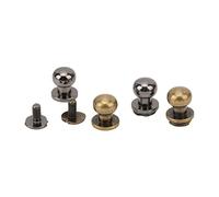 Zerodis Remaches de Monje de Cobre 200 Juegos de Remaches de Cabeza Redonda Material de Cobre Puro Ligero Tornillos Chicago para Ropa Zapatos Bolsas Collar para Mascotas DIY Artesanía en (Plata