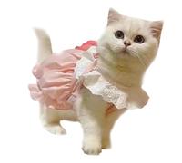 Zerodis Ropa para Gatos Ropa para Perros y Gatos Fina, Cálida, CóModa, Ligera, Rosa, Patrón de Moda, Material de Poliéster para Perros Pequeños, Primavera, Otoño, para Exteriores, Lindo Vestido