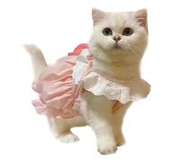 Zerodis Ropa para Gatos Ropa para Perros y Gatos Fina, Cálida, CóModa, Ligera, Rosa, Patrón de Moda, Material de Poliéster para Perros Pequeños, Primavera, Otoño, para Exteriores, Lindo Vestido