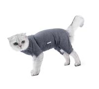 Zerodis Ropa para Gatos Traje de Recuperación Quirúrgica para Gatitos con Patas Traje de Recuperación de Cirugía para Gatos Tela de Poliéster Suave Altamente Elástica Evita el Desprendimiento de (S)
