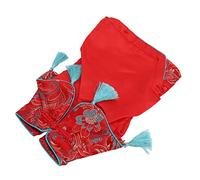 Zerodis Ropa para Perros Traje Chino Tang Traje para Mascotas para Perros Pequeños Gatos Algodón Suave Diseño Elegante con Tallas XS a XL Cheongsam Tradicional (M)