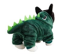 Zerodis, Ropa Suave para Mascotas para Perros y Gatos, Cálida Sudadera con Capucha de Invierno con Diseño de Hebilla, Lindo Traje de Dinosaurio para Cachorro Pequeño (S)