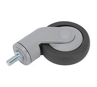 Zerodis Ruedas Giratorias Silenciosas TPR de 4 Pulgadas Rueda Giratoria de Aleación de Aluminio con Vástago Roscado M12 Rueda de Repuesto de 100 Mm para Carros Muebles Silla con Ruedas Suave