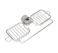 Zerodis Soporte para Esponja de Grifo, Organizador de Grifo de Fregadero de Cocina, Estante Colgante para con Cesta de Rejilla de Aluminio y Plástico para Esponjas, T (Silver)