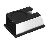 Zerodis Soporte para Manipulación de café con Base de Acero Inoxidable y Silicona, Herramienta Antideslizante de Diseño Compacto para Máquina de café Expreso, Hogar y Cafetería (BLACK)