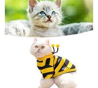 Zerodis Sudaderas con Capucha para Gatos Tela de Seda de Leche Suave Suéter Cálido de Invierno para Gatos Diseño Adorable con Capucha para un Uso en Interiores y Exteriores (Disfraz de Abeja