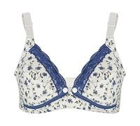 Zerodis Sujetador de Lactancia Materna Algodón, Transpirable, Botón Frontal, Enfermería, Sujetador para Mujer Embarazada, para Cuerpo de Mujere scon Ropa Interior sin Costuras(Blue 40/90)