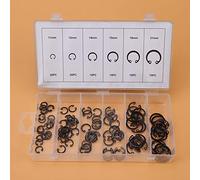Zerodis Surtido de Circlip de Circlip Anillo de Clamp/Holder Negro de 100pcs, Kit de Anillo de Retención Portátil de Metal con Caja, 6 Tamaños para Varios Proyectos, Acogedora y Almacenamiento