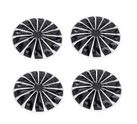 Zerodis Tapacubos para Ruedas, ABS de 15 Pulgadas, Juego de 4, Ajuste Universal para Ruedas de Acero, Fácil Instalación con Clip, Reemplazo Negro para 500 Seat (Plata Negro)