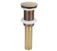 Zerodis Tapón de Drenaje Emergente de Latón, Desagüe para Fregadero de Baño con Botón con Resorte y Pieza Trasera de Acero Inoxidable, Conjunto de Drenaje sin (Gran rebote antiguo sin agujeros.)