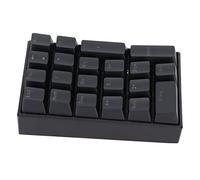 Zerodis Teclado con Cableado con Cableado LED Mecánico LED 21 Teclas Teclado de Juego, Ergonómico Escalonado con un Duradero para Computadoras de Escritorio ABS Negro (Interruptor Azul)