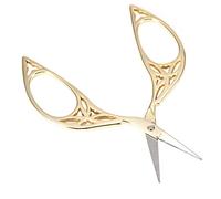 Zerodis Tijeras de Acero Inoxidable con Diseño de Hoja Vintage, Agarre Cómodo único, Ideal para Costura y Bordado, Color Leonado, 4,2 Pulgadas de Largo (#02)