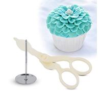 Zerodis Tijeras Levantadoras de Flores de Plástico para Decoración de Pasteles, Herramienta de Transferencia Artesanal de Azúcar y Fondant, Tijeras para Transferencia de Crema de Rosas