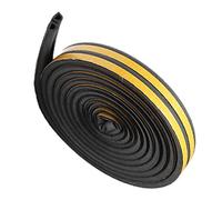 Zerodis Tira de Sellado Autoadhesiva Tipo D con Diseño Resistente a la Intemperie y Al Viento para Reducción de Ruido de Puerta y Ventana, Paquete de 3, 10 M Cada uno (BLACK)