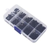 Zerodis Tornillos de Nailon, Kit Surtido de Arandelas de Tuercas de Tornillo de Nailon M5, Kit de Tornillos de de Plástico de 270 Piezas con Caja (Juego de de negro de 270 piezas.)