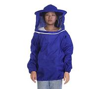 Zerodis Traje de Apicultura, Kit de Sombrero de Chaqueta de Apicultura de Algodón Protector con Velo Equipo de Celador de Abeja Ropa Protectora apícola(Azul)
