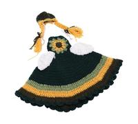Zerodis Traje de Ganso de Porche de Otoño Tejido a Mano, Traje de Ganso de Otoño Verde Amarillo con Falda de Sombrero, Decoración de Temporada para Estatuas de de Jardín de Césped de 23 Pulgadas