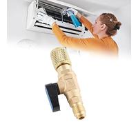 Zerodis Válvula de Bola Compacta para Refrigerante de Aire Acondicionado para Adaptador R22 SAE de 1/4 pulg. para Válvulas de Grifo de Mini Dividido con Adaptadores para Tanque