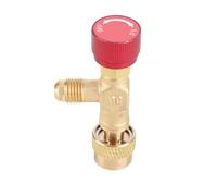 Zerodis Válvula de Control de Flujo, Válvula de Aguja de Latón con de Rueda para Colector de Aire Acondicionado R410A, de Manguera de Carga de Refrigerante con Conector de Británico, Diseño