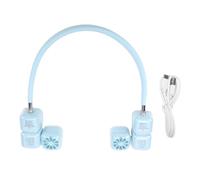 Zerodis Ventilador de Cuello, Ventiladores Personales Recargables Portátiles Enfriamiento con Pilas Decive Portátil Ajustable Más Rápido Antideslizante Herramienta de Tiempo de Uso (cielo azul)