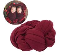 Zeroest Trajes de fotografía para recién nacidos, envolturas elásticas para bebés, niños y niñas, manta para posar sesión de fotos (vino)