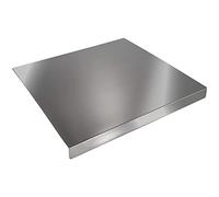 ZeroInox Tabla de cortar profesional de acero inoxidable AISI 304, 80 x 55 x 3 cm, grosor 10/10 con topes antideslizantes para amasar pan y pizza, superficie de trabajo de cocina, uso alimentario