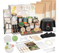 ZEROMX Juego de hacer velas, 1200 g, cera de soja, kit de fabricación de velas para adultos, principiantes, derretidor de cera eléctrico con kit completo de fabricación de velas de bricolaje, enchufe