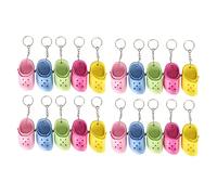Zerone 20 Llaveros de Zapatos Pequeños, 5 Colores, Mini Cocodrilos de Silicona, Llaveros con Agujeros para la Playa, Lindos y Adorables para Mochilas de Bricolaje, Bolso, Puerta de