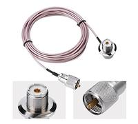 Zerone 5M / 16FT cable coaxial de extensión de antena UHF PL-259 adaptador de enchufe PL-259 a chasis hembra para antenas de radio móvil