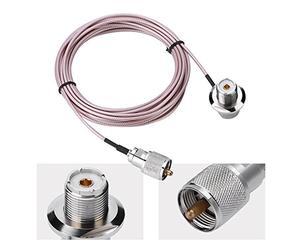 Zerone 5M / 16FT cable coaxial de extensión de antena UHF PL-259 adaptador de enchufe PL-259 a chasis hembra para antenas de radio móvil