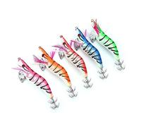 Zerone 5pcs se?uelos de Pesca Resplandor en la Pesca Oscura se?uelos cebos Ganchos en Forma de camar¨®n Herramienta de Accesorios,Plantilla de Calamar
