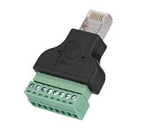 Zerone Adaptador convertidor del Conector Ethernet del Conector DVR del Conector de Terminal del Tornillo RJ45 Macho a 8