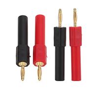 Zerone Adaptador de Enchufe Banana, 5 Juegos de 2mm/0,08 Pulgadas Macho a 4mm/0,16 Pulgadas Hembra Rojo Negro Conector Banana Adaptador de Enchufe Banana PA Material de Latón