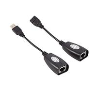 Zerone - Adaptador de extensión USB 2.0 RJ45 a través de Cat5, RJ45 y Cat6 Ethernet USB Macho/Hembra
