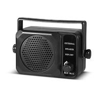 Zerone Altavoz Externo, portátil, con conexión de 3,5 mm y Control de Volumen para Radio de Coche de Dos vías (Negro)