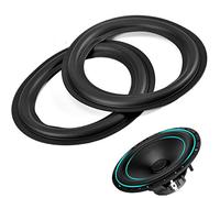 Zerone Borde de Altavoz de Goma Espuma Perforada para reparación de Altavoces o Pieza de Repuesto DIY (Negro), 2 Piezas 6" / 156mm