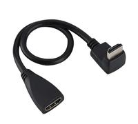 Zerone Cable de extensión HDMI Conexiones Macho a 90/270° y Hembra - Alta Velocidad - Compatible con vídeo 3D, Full HD y 1080p - Color: Negro - 0,