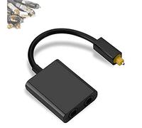Toslink - Cable de audio óptico digital, adaptador, 2 en 1, doble puerto negro