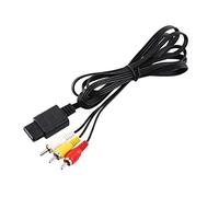 Zerone Cable N64 a de 6 pies, cables de audio y vídeo compuesto A/V, accesorios N64 para N64 GC, color negro