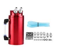 Zerone Depósito Aceite de Coche,Captura de Aceite de Motor,Decantador de Aceite, Aluminio Pulido, Rojo