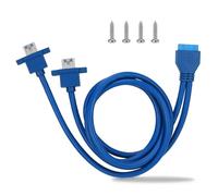 Zerone El jefe femenino de 19Pin / 20Pin para doblar USB3.0 un cable delantero del soporte del panel de la placa madre con el agujero del tornillo,usb frontal 3.0