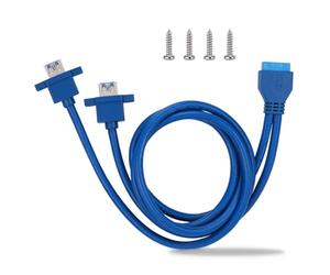 Zerone El jefe femenino de 19Pin / 20Pin para doblar USB3.0 un cable delantero del soporte del panel de la placa madre con el agujero del tornillo,usb frontal 3.0