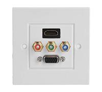 Zerone Enchufe de Pared HDMI, 86x86 USB + VGA + Tres-en Audio Video Socket Panel de Pared de componentes Placa Frontal para proyector y Cine en casa