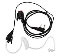 Zerone Transparente De Seguridad Auricular Universal De 2 Pines Tubo AC¡§ Auricular In-Ear PPT Mic Luz Roja para Radio De Auriculares Accesorios