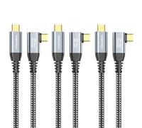 ZeroneTeck Cable USB C 3.2 en ángulo recto de 6.6 pies, paquete de 3