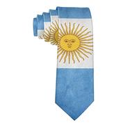 zerosevenee Corbata clásica para hombre, corbatas para el cuello, corbatas para fiesta de niño, Bandera de Argentina vintage, Taille unique