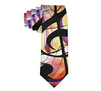 zerosevenee Corbata formal ajustada para hombre, corbatas de color sólido para bodas de negocios, Notas musicales abstractas, Taille unique