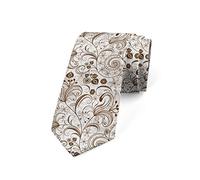 zerosevenee Corbata moderna multicolor para hombre, color blanco y azul oscuro, Marrón y blanco., Taille unique